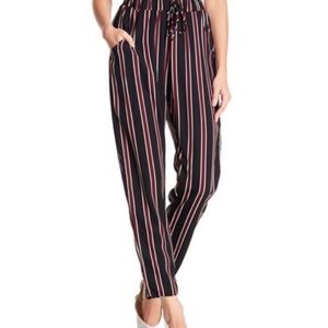 West Kei red, black and white striped pants size M